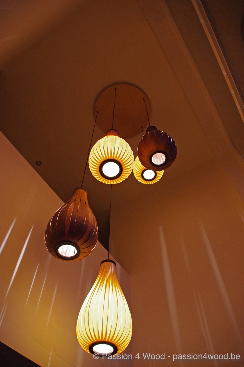 Rain lights in hall - toulip and walnut wood